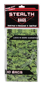 Stealth Bags Camo 10 PK Medium 4" X 6.5" Smell Proof Gusseted Heat Sealable