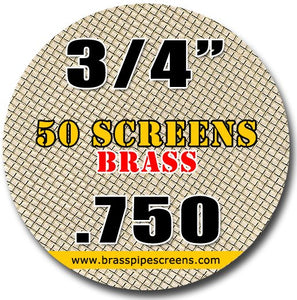50 Brass Pipe Screens .750 3/4"