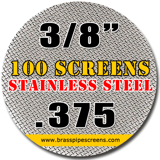 100 Stainless Steel Pipe Screens .375 3/8" Brass Pipe Screens