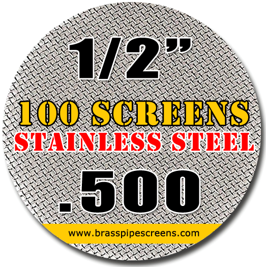 100 Stainless Steel Pipe Screens .500 1/2