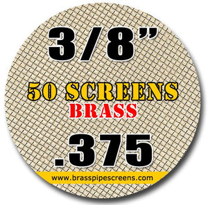 50 Brass Pipe Screens .375 3/8"