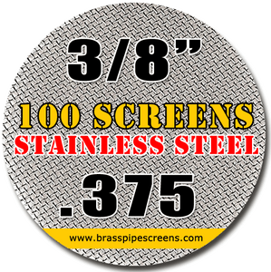 100 Stainless Steel Pipe Screens .375 3/8"