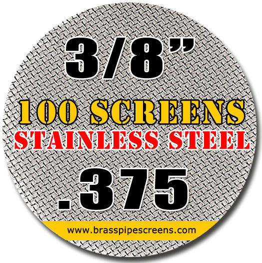 100 Stainless Steel Pipe Screens .375 3/8